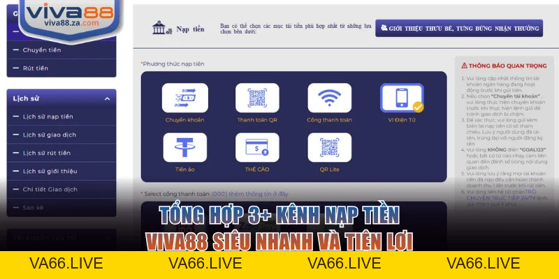 Nạp Tiền VIVA88 - Lên Điểm Nhanh Hỗ Trợ Xuyên Suốt 24/7 - Va66